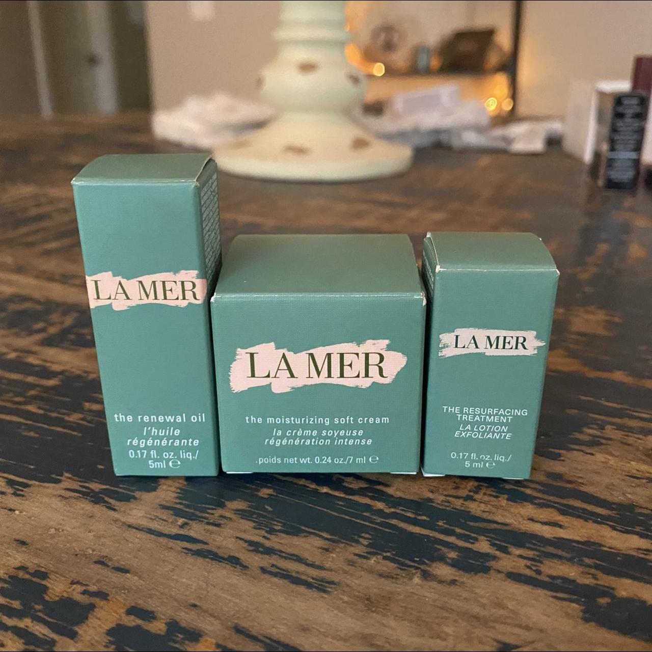 la mer 3piece skincare set! comes with three mini... Depop