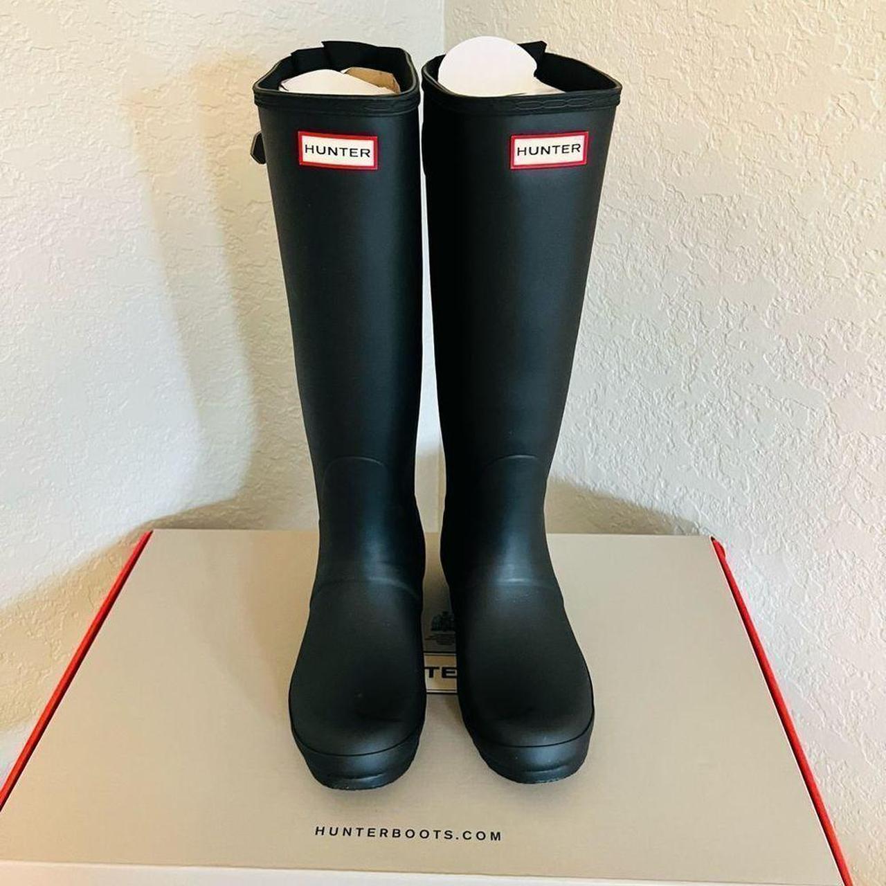 Hunter boots clearance matte black tall