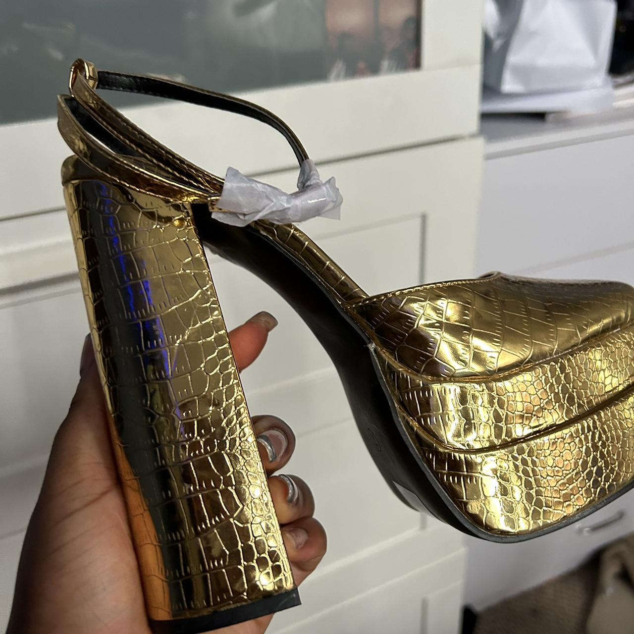 MOONCHILD GOLD CROC CLOSED TOE STATEMENT Depop - Main Image