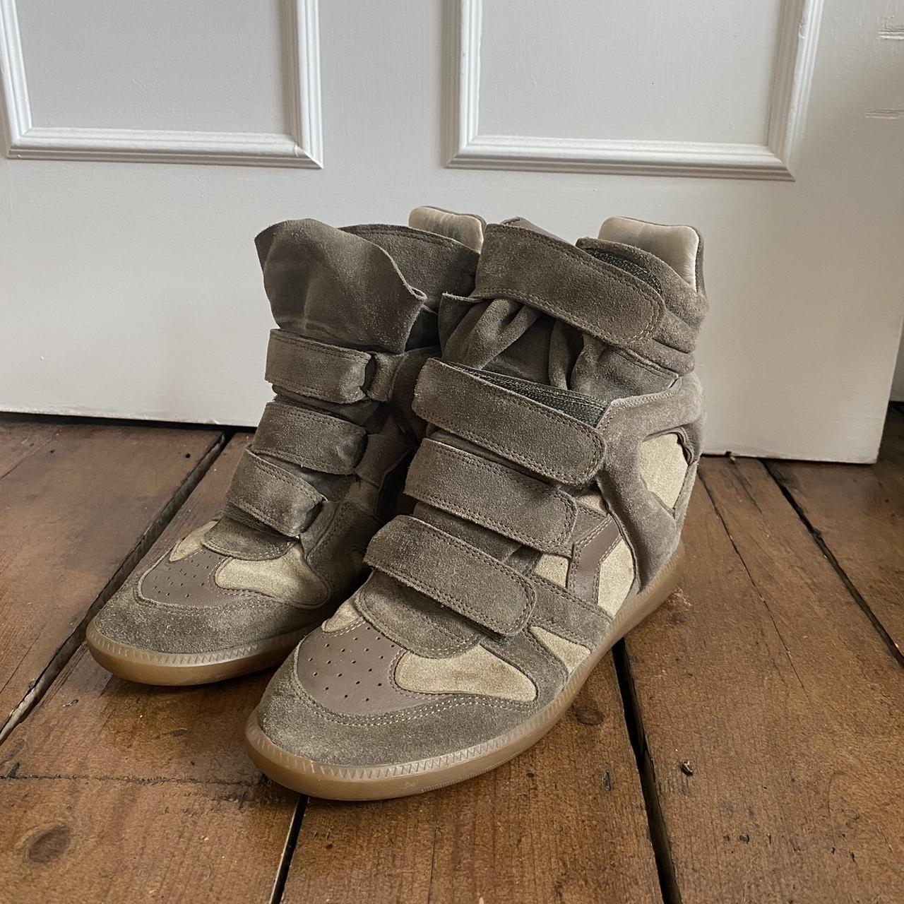 Isabel Marant Women's Khaki Trainers | Depop