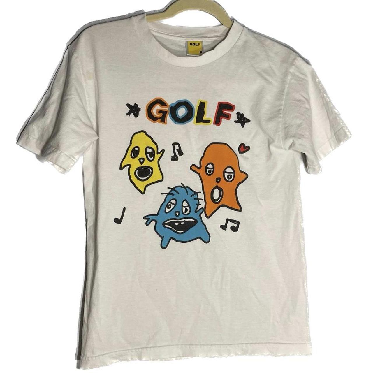 white golf wang tshirt with yellow/blue/orange... Depop