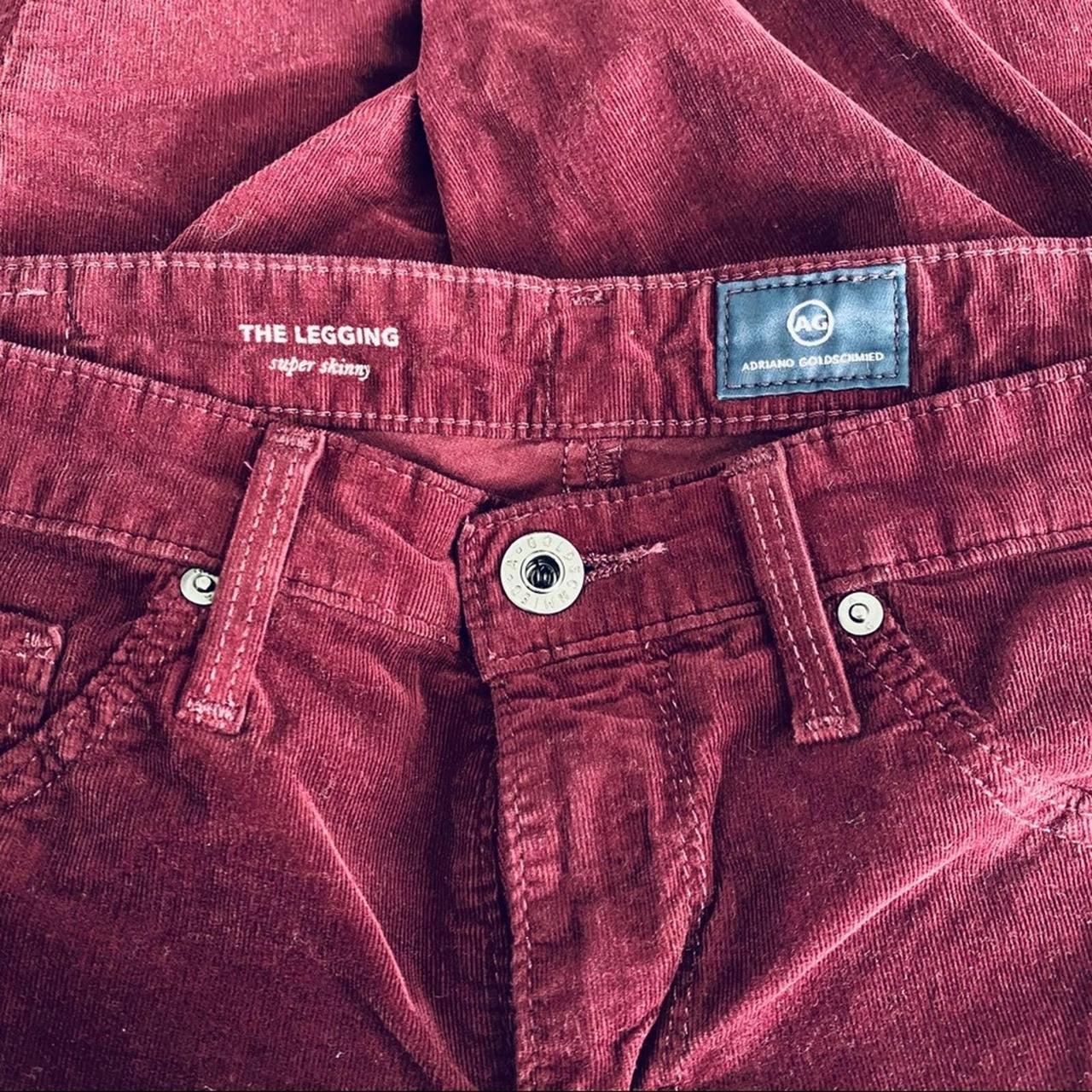 AG Adriano Goldschmied burgundy super skinny Depop