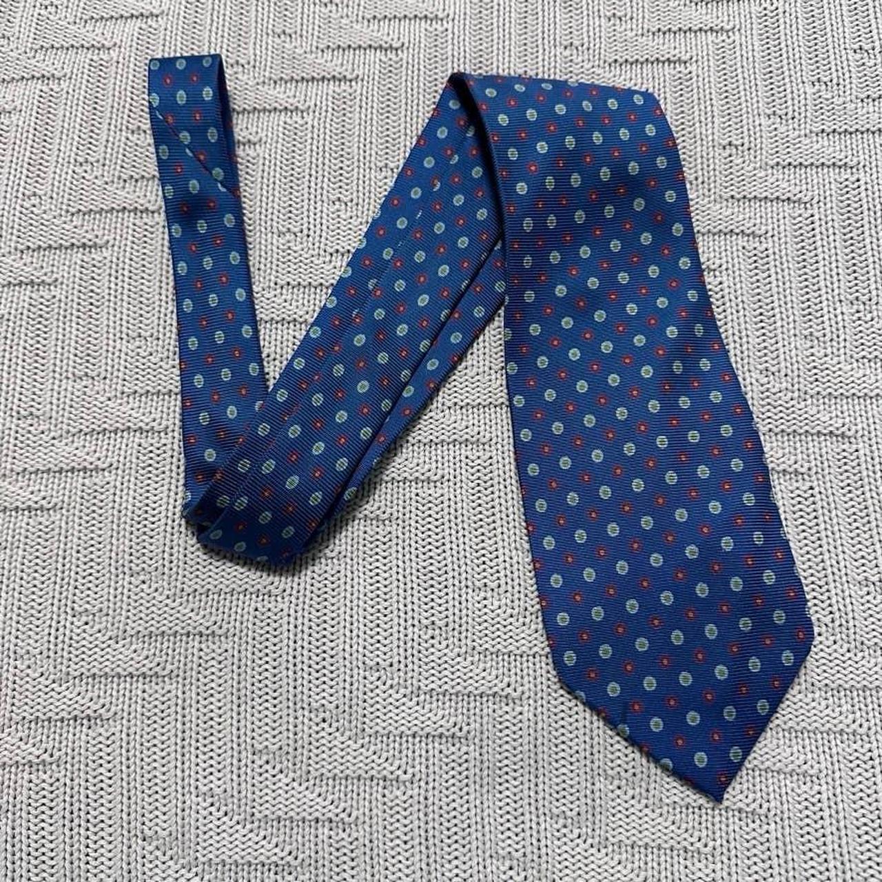 Paul Stuart navy geometric luxury silk tie.... - Depop