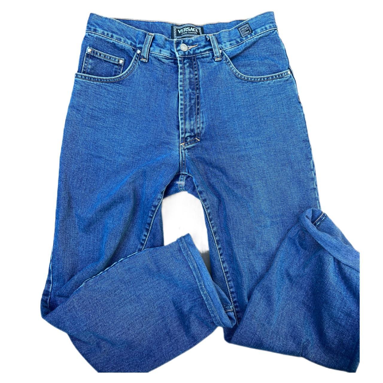 Versace Jeans Couture Women's Blue and Black Jeans Depop