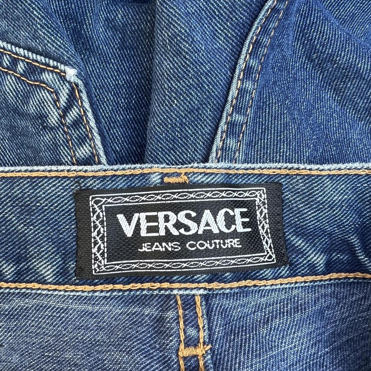 Versace Jeans Couture Women's Blue and Black Jeans | Depop