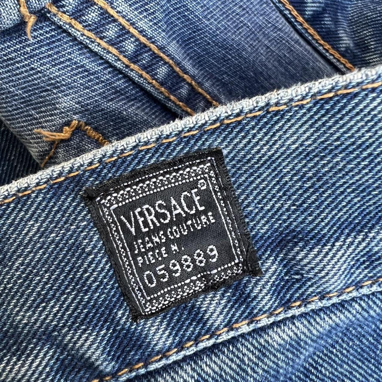 Versace Jeans Couture Women's Blue and Black Jeans | Depop