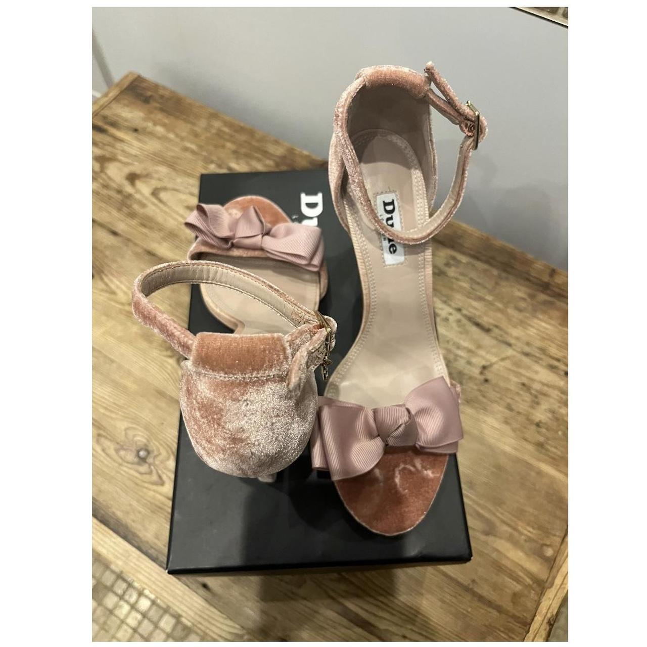 Dune Pink Velvet Bow Heels 38 With box worn once Depop