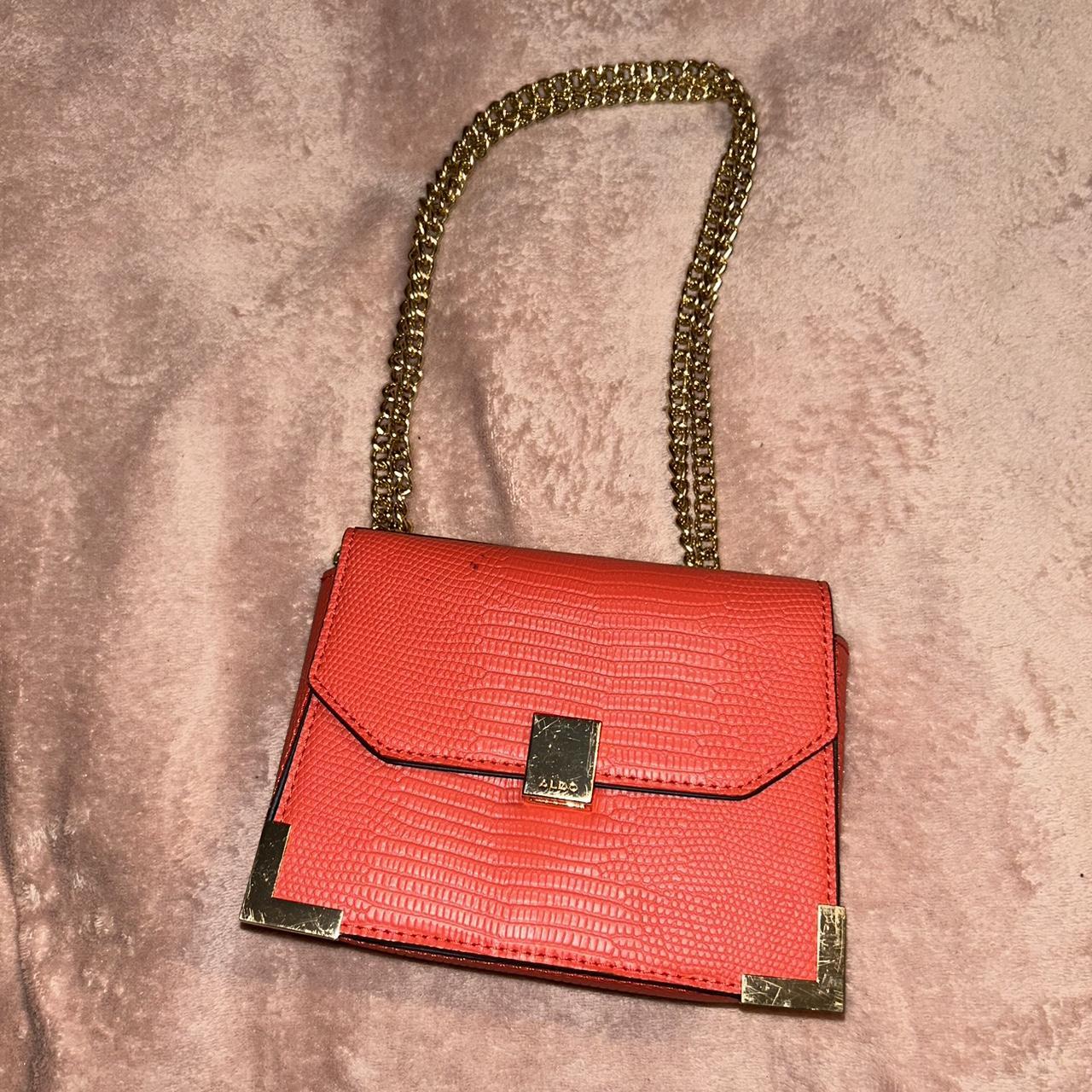 Aldo red clutch online bag