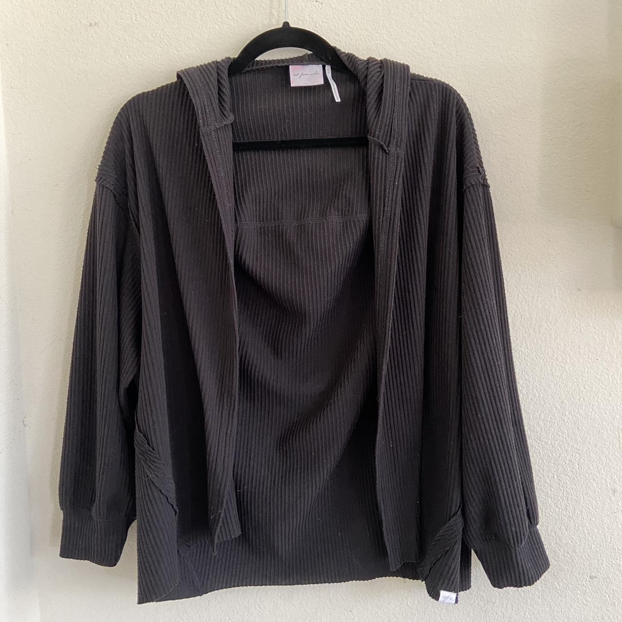 OUT FROM UNDER Black flowy Cardigan with a... - Depop
