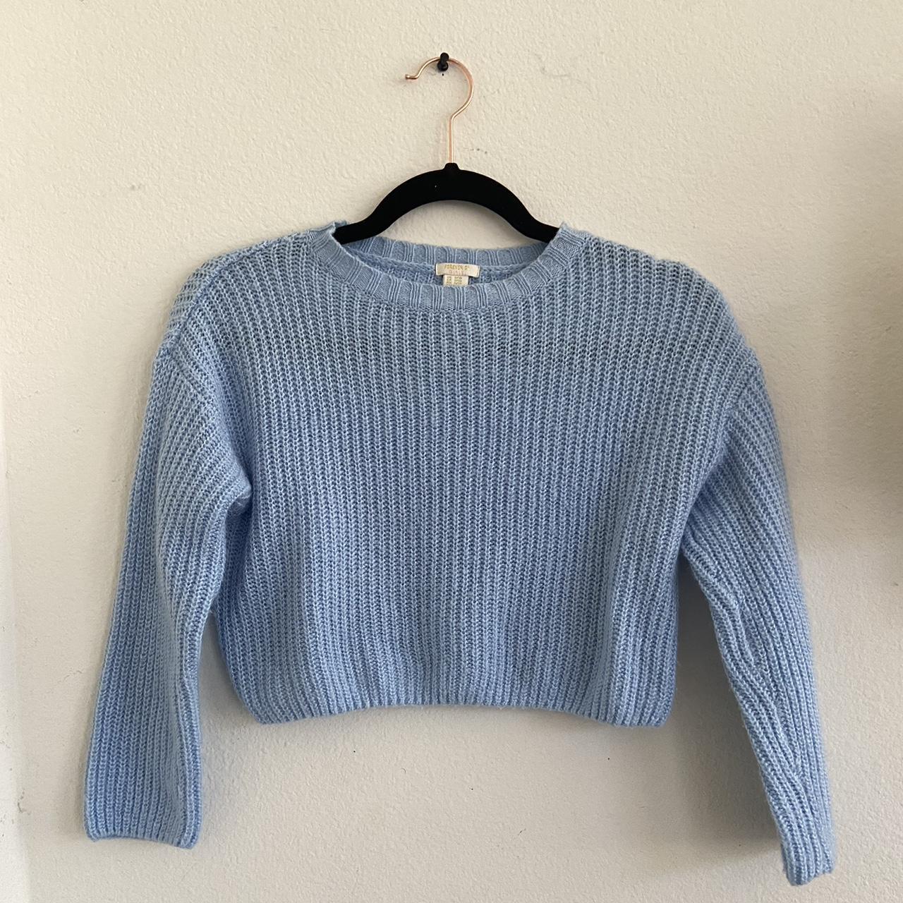 Forever 21 baby blue crop top knit sweater :3... - Depop