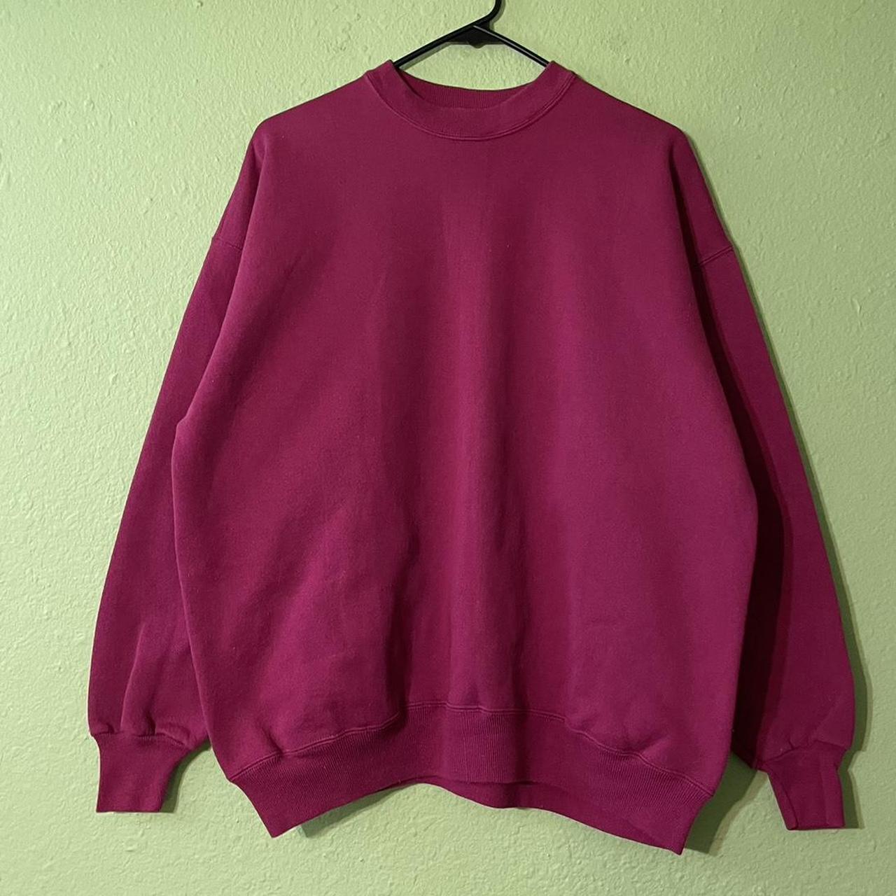 Vintage 90’s crewneck sweater in a in between plum... - Depop