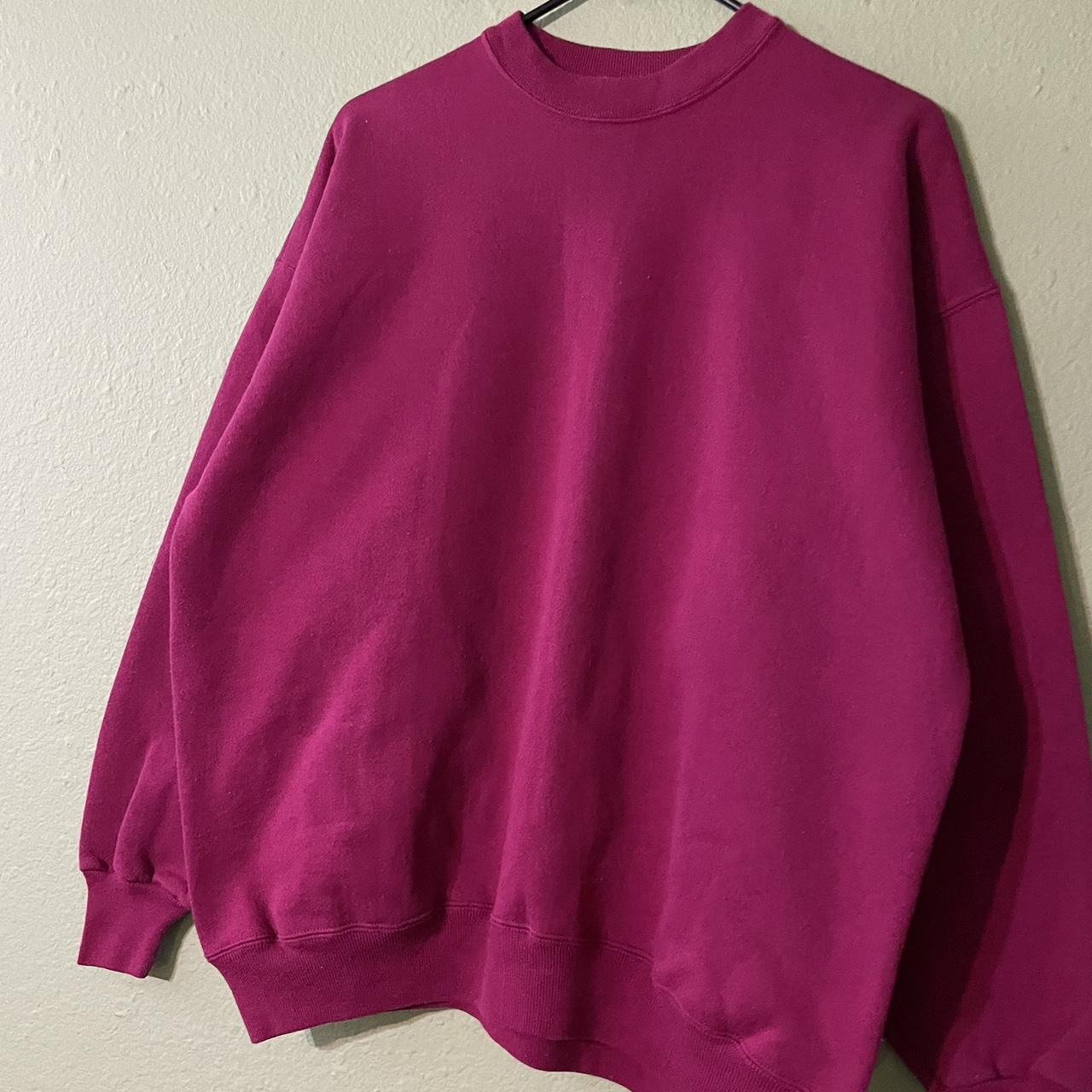 Vintage 90’s crewneck sweater in a in between plum... - Depop