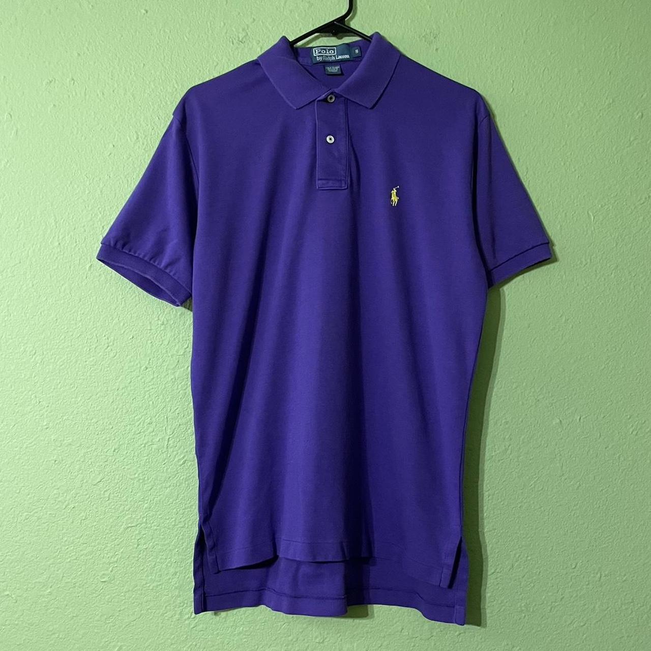 Purple polo with store yellow horse