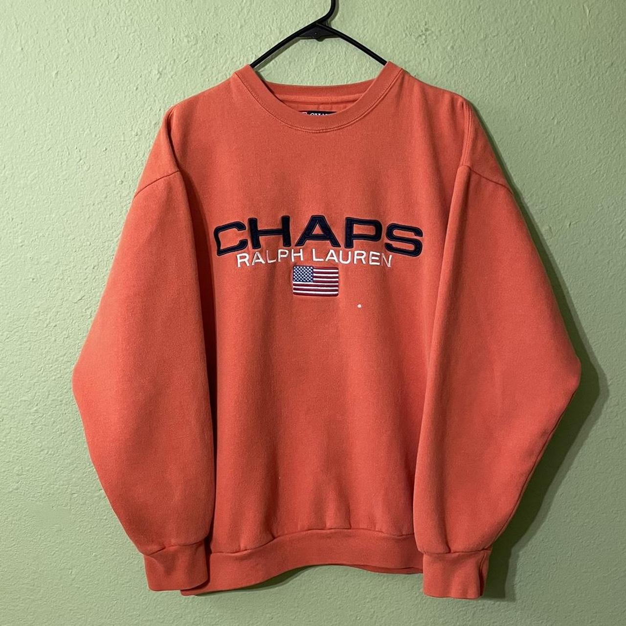 Chaps ralph lauren orange sweatshirt Clearance