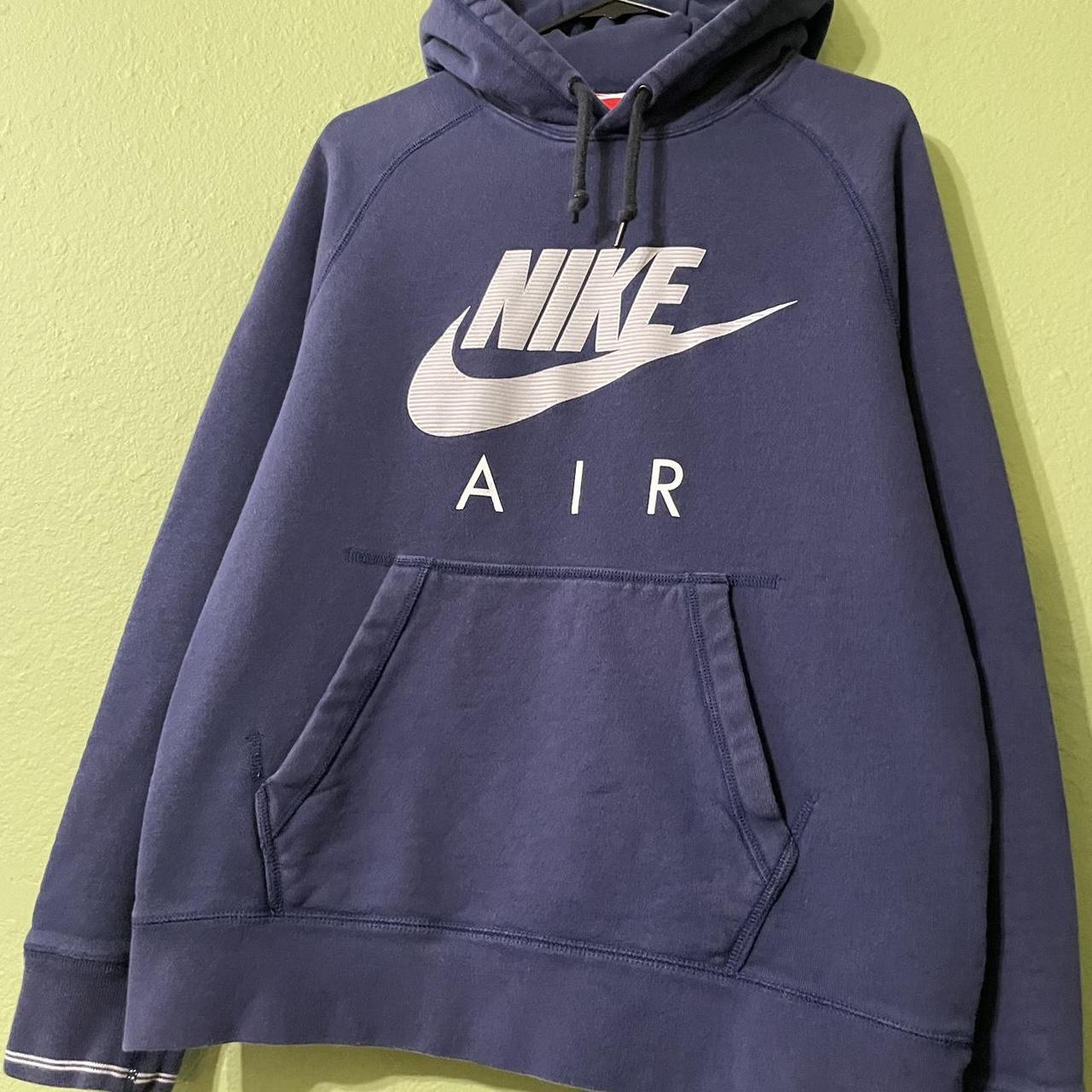 Retro Nike hoodie in navy blue made out of a more... - Depop