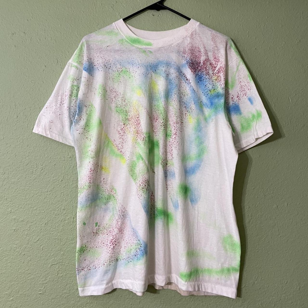 Vintage abstract spray paint art t shirt made out of... Depop