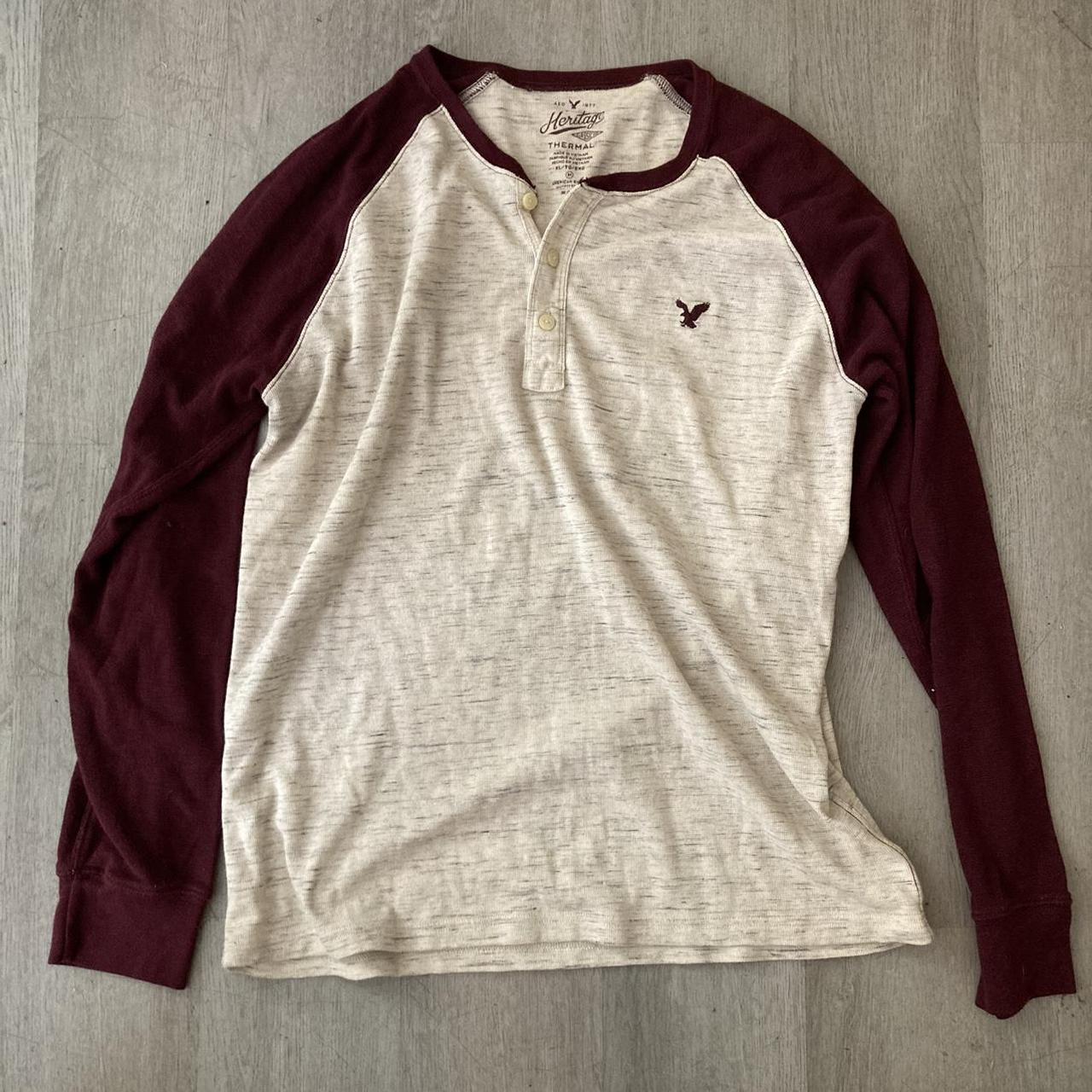 American Eagle Heritage Thermal Henley Shirt Men s. Depop