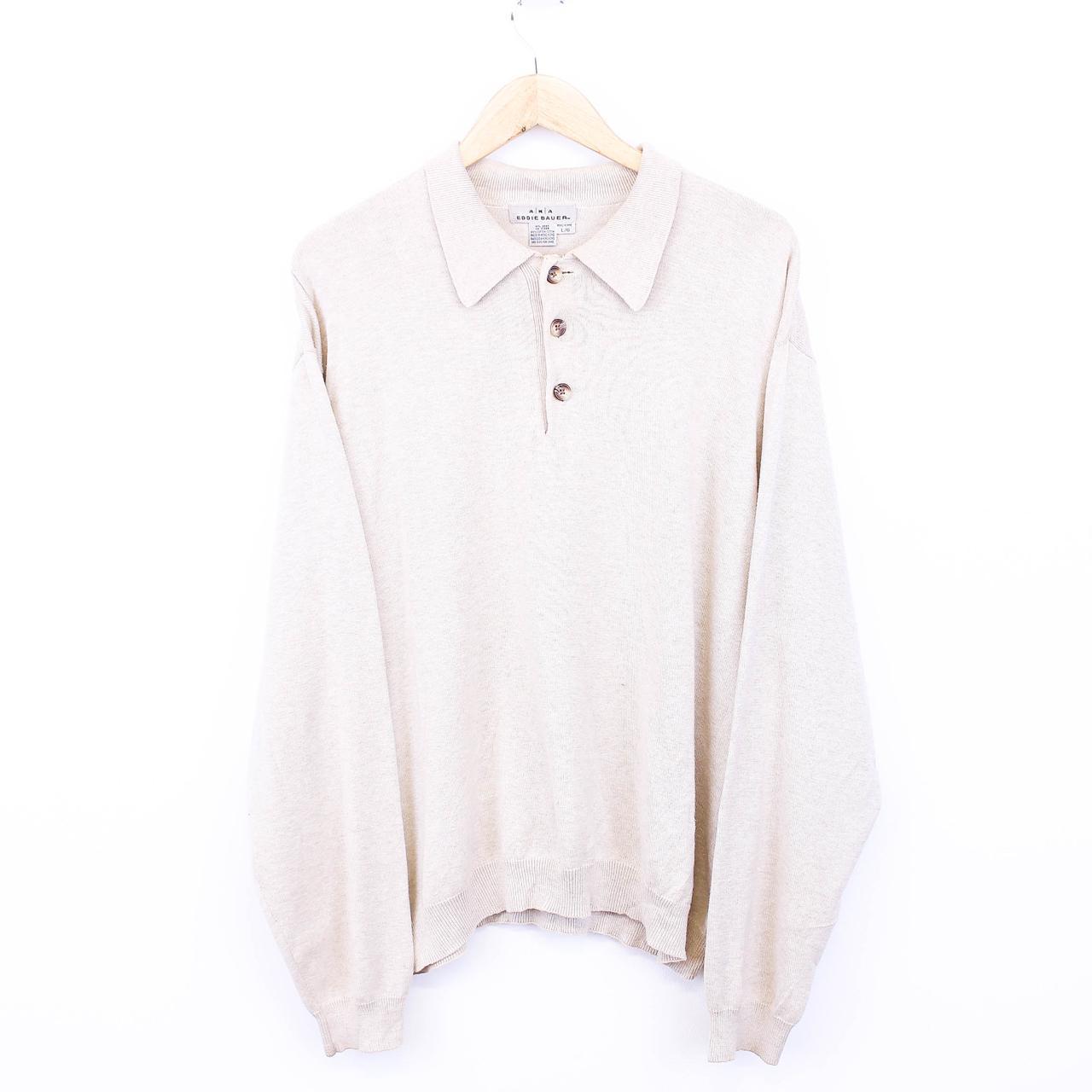 Eddie Bauer Men's Cream Jumper Depop