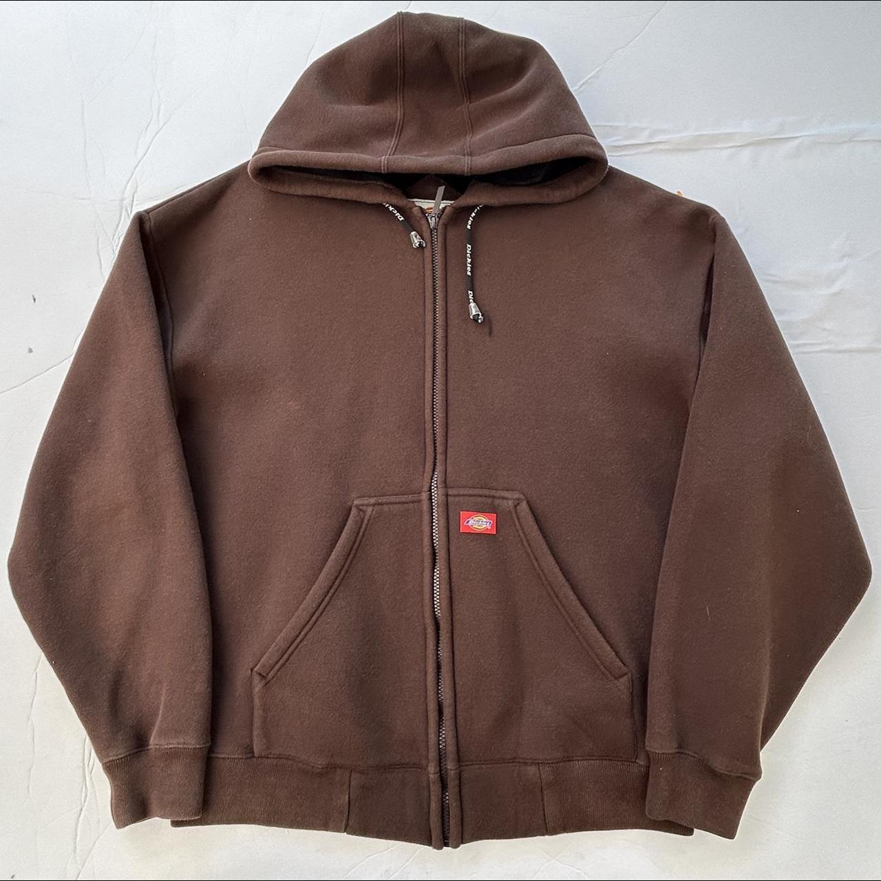 Vintage Dickies Full Zip Mocha Brown Hoodie / Jacket... - Depop