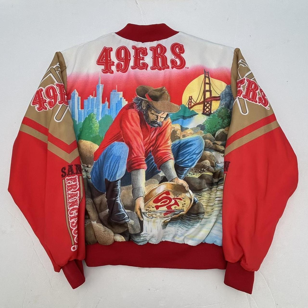 Vintage 1989 San Francisco 49ers Chalk Line Satin... - Depop