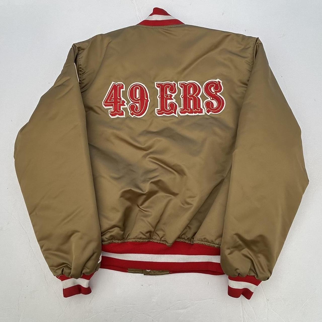 San Francisco 49ers Satin Starter Jacket Vintage Medium Throwback CHALKLINE