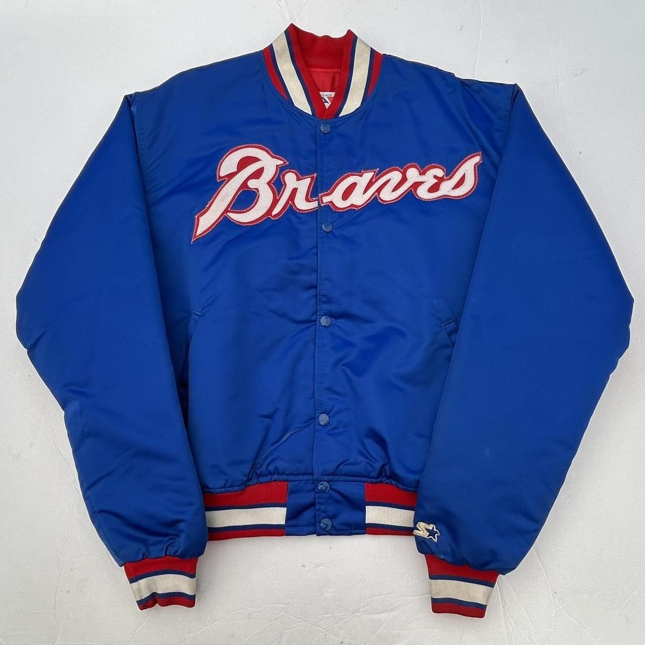 Vintage Starter Atlanta Braves Satin Jacket 5XL MLB - Depop