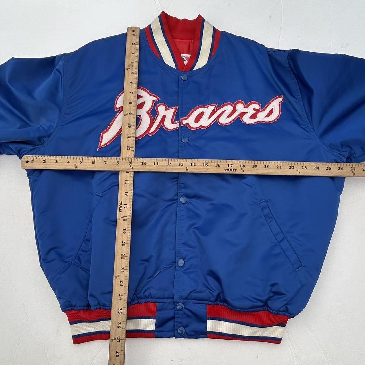 Vintage Starter Atlanta Braves Satin Jacket 5XL MLB - Depop