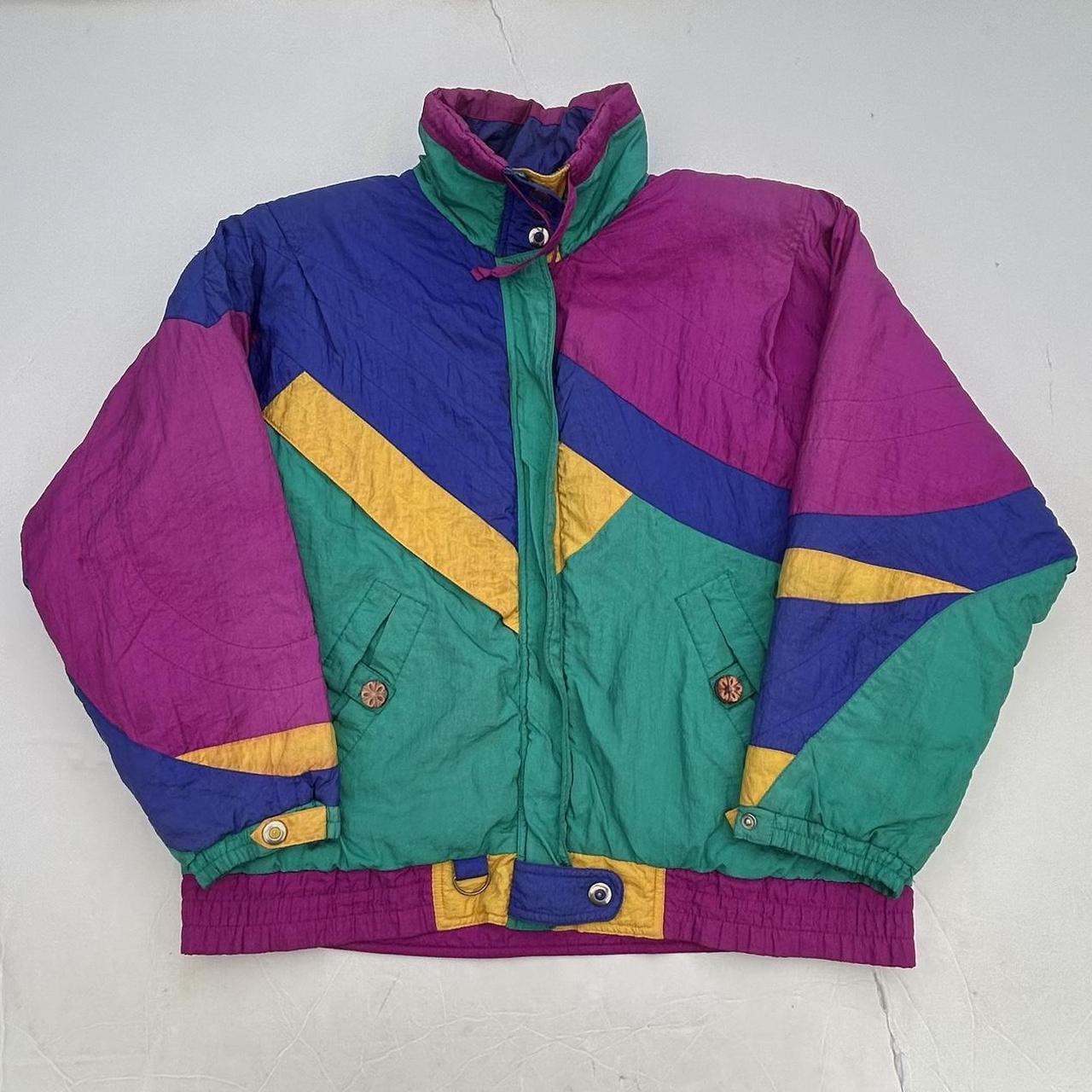 Vintage 80’s Andy Johns Colorblock Jacket Size... - Depop