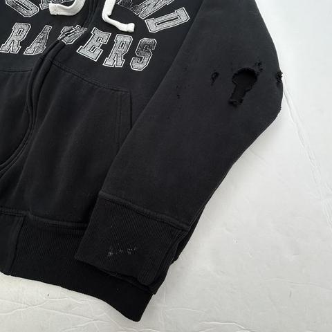 Black Oakland Raiders Y2K Zip Up Hoodie, sick y2k