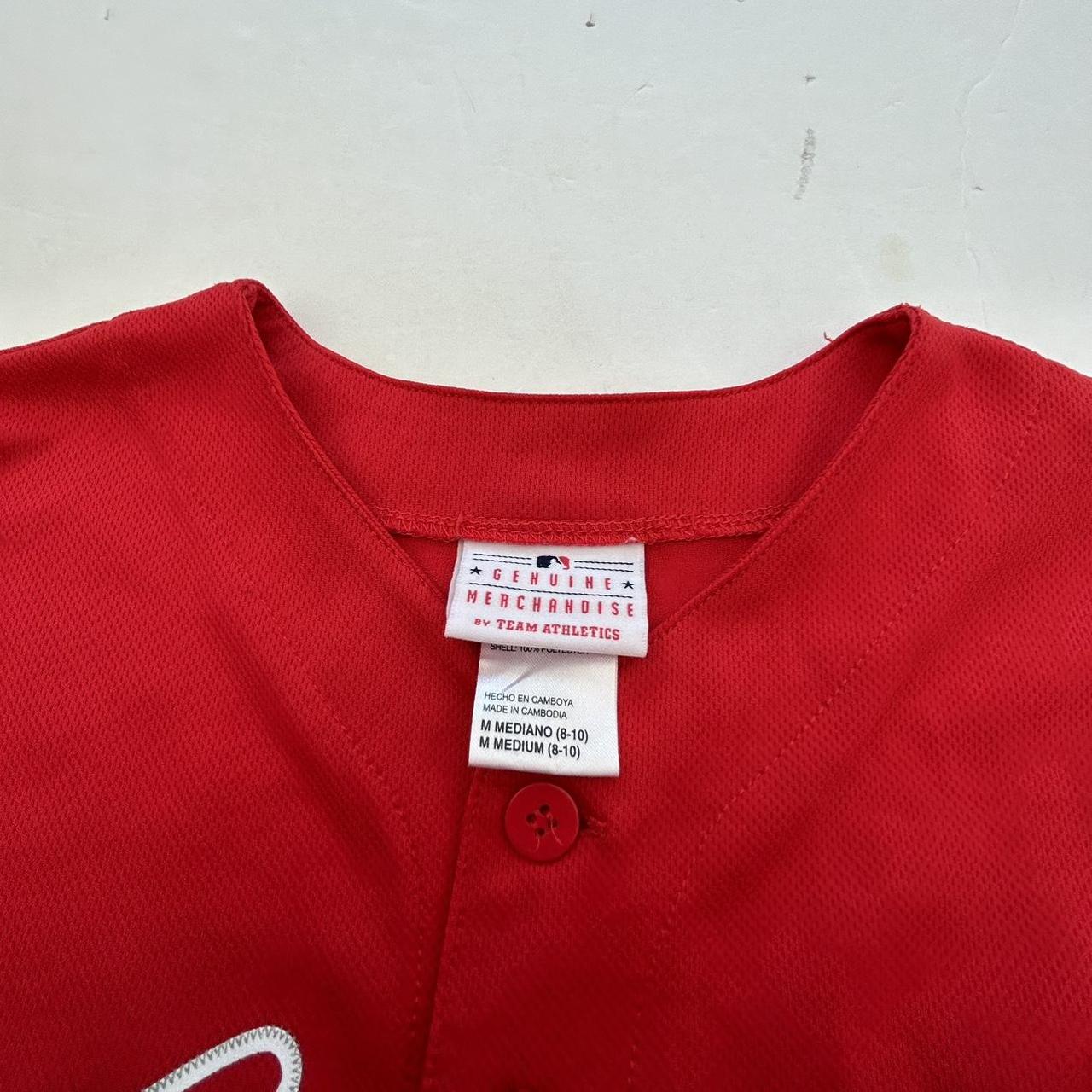 Men's Red Jersey Top Anaheim Angels Team MLB by - Depop