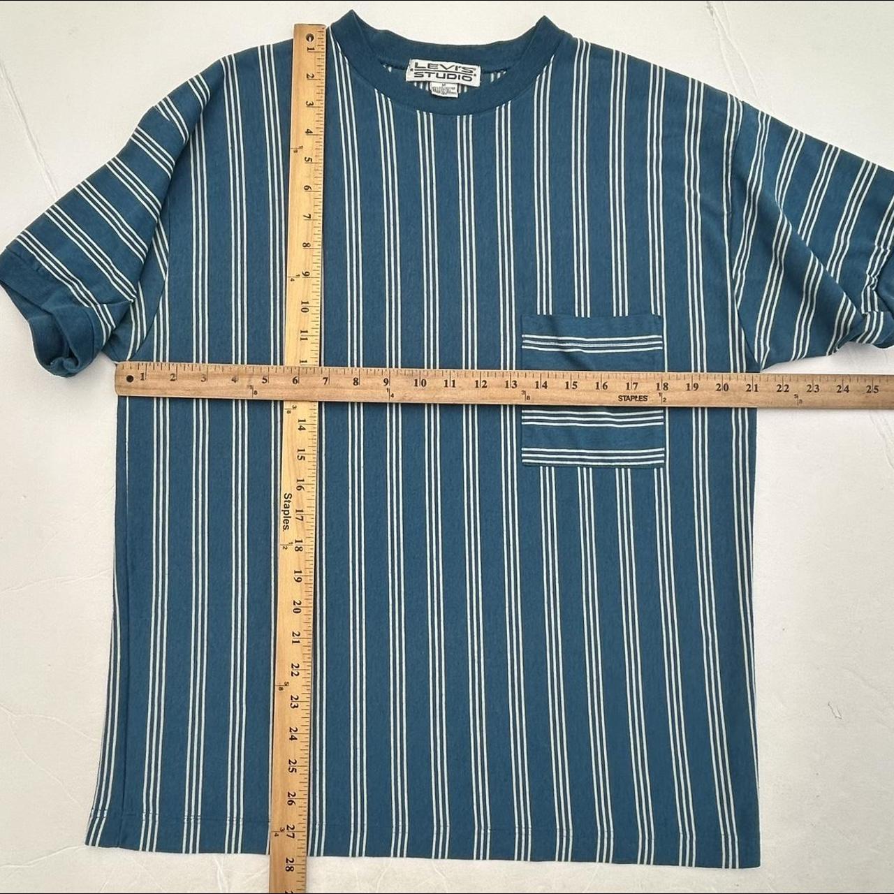 Vintage 90’s Levis Studio Striped Pocket T Shirt... - Depop