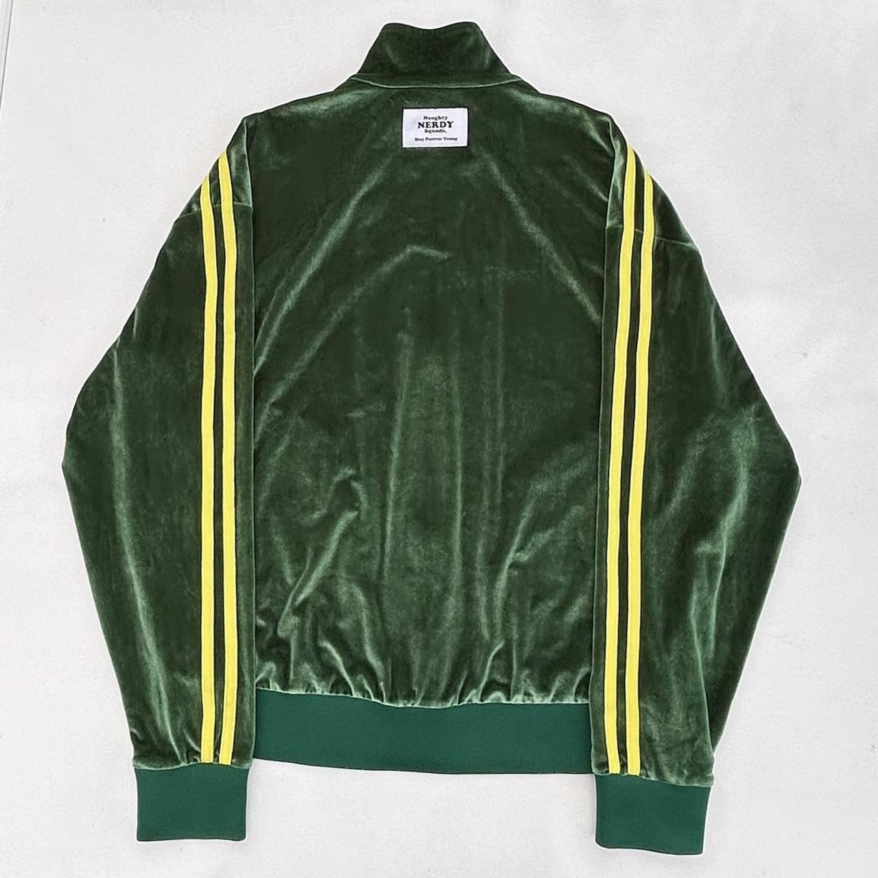 Naughty Nerdy Squads Full Zip Green Velour Track | Depop