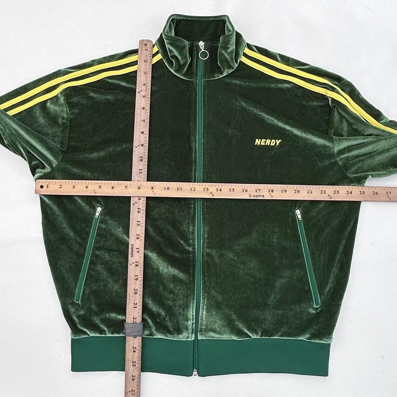 Naughty Nerdy Squads Full Zip Green Velour Track | Depop
