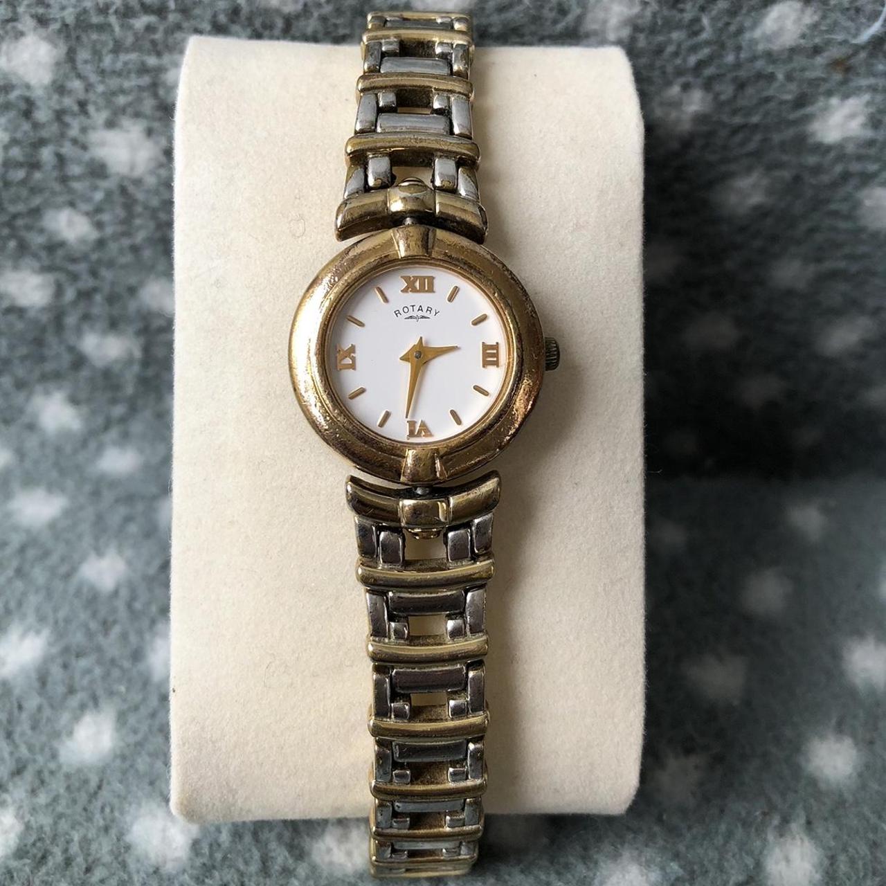 Rotary Women's Gold and White Watch | Depop