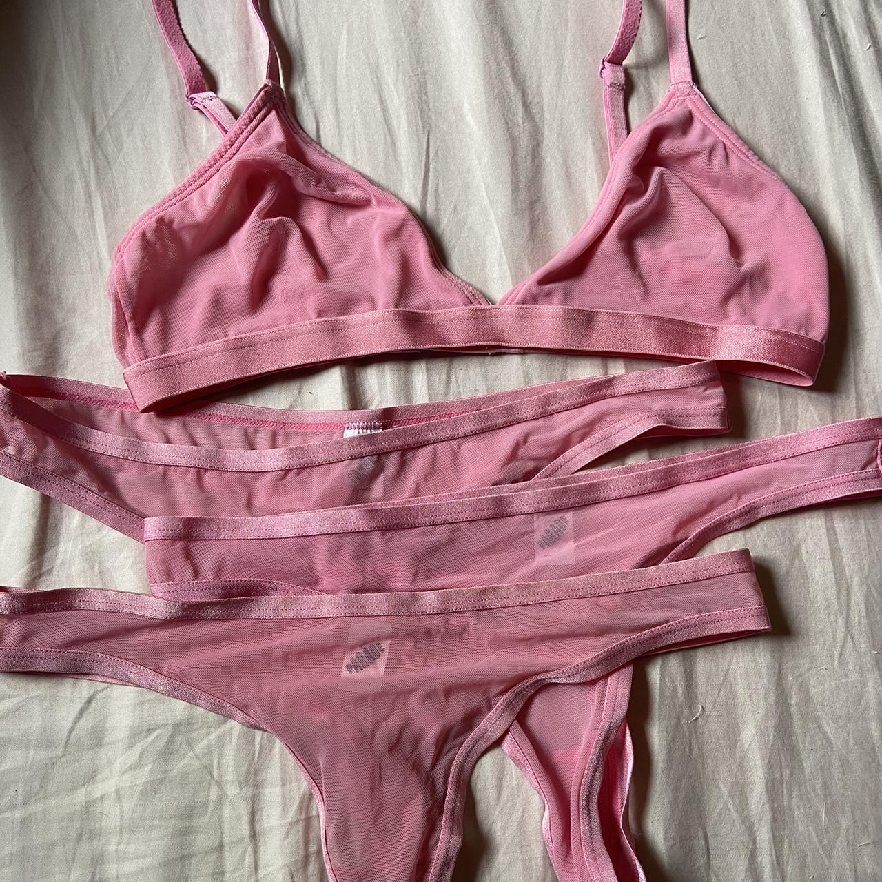 Parade silky mesh triangle bra in “bubblegum”.... - Depop