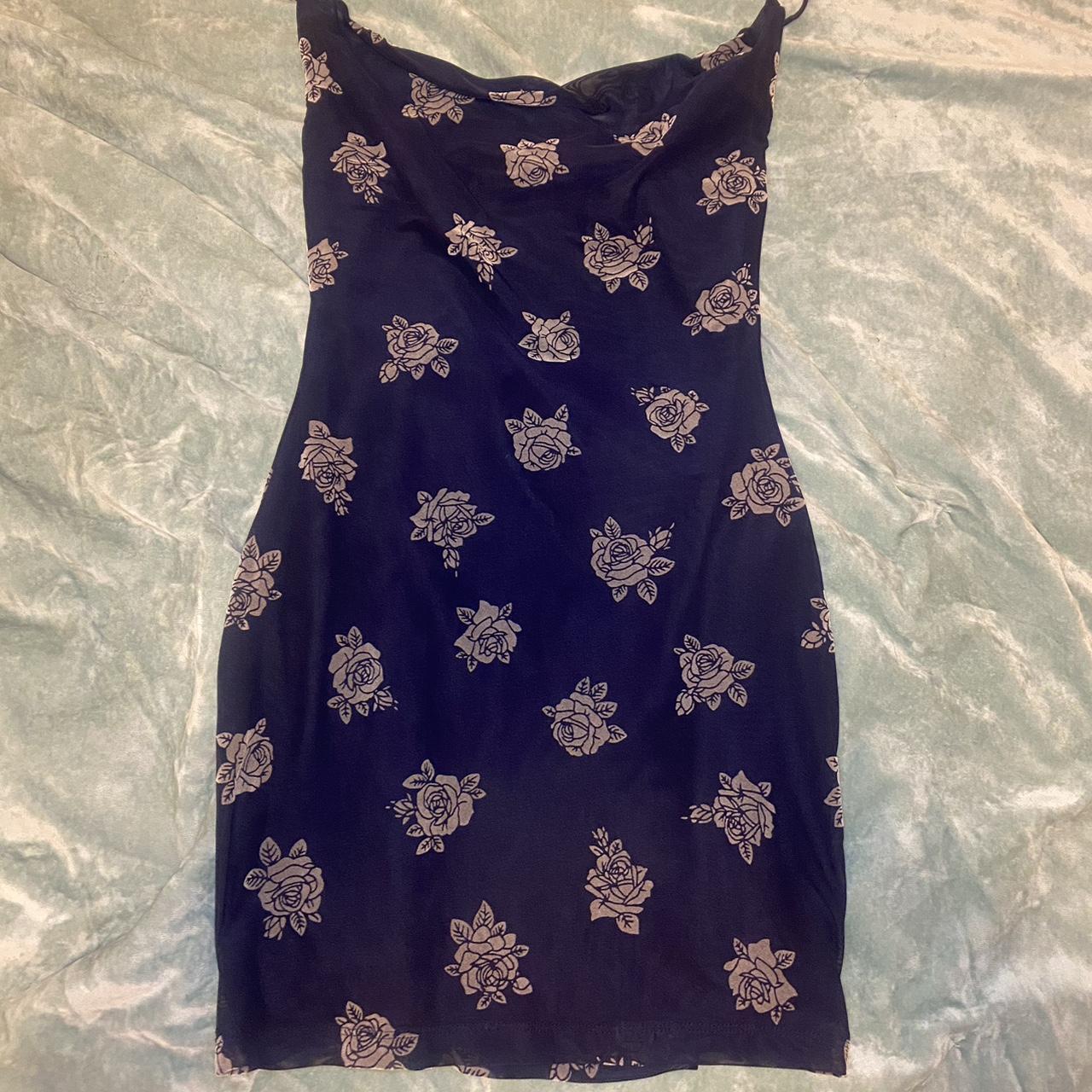 Motel Women's Navy Dress | Depop