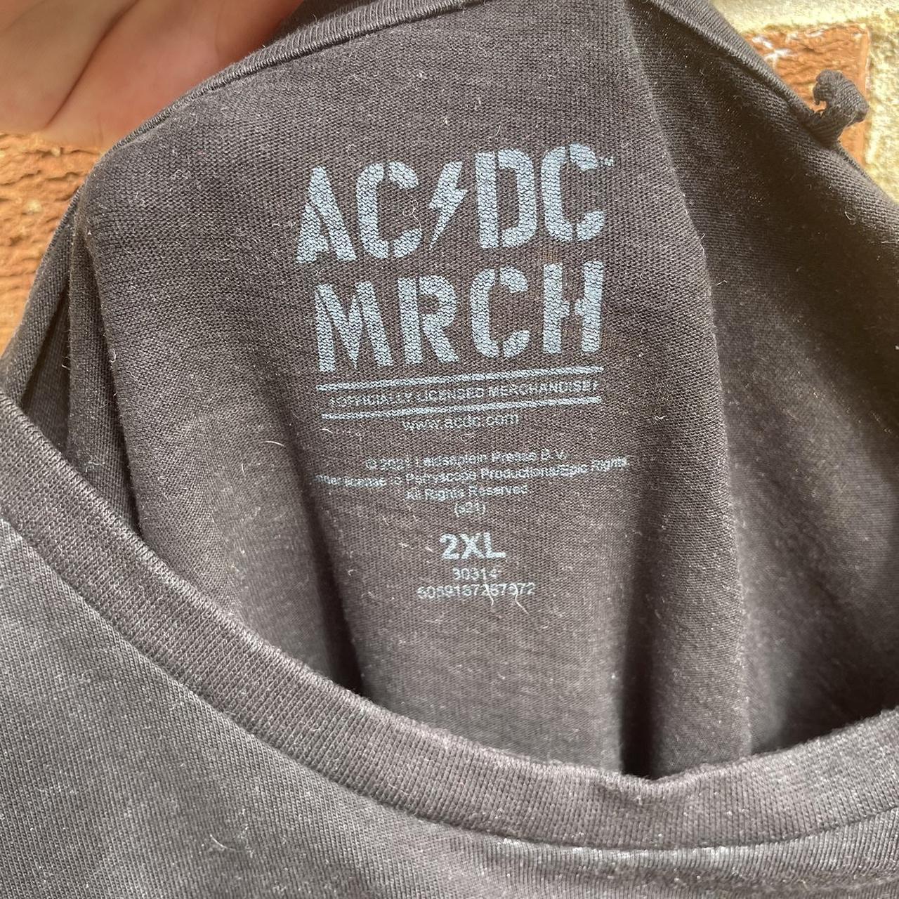 ac/dc red power up merch t shirt fits like a... - Depop