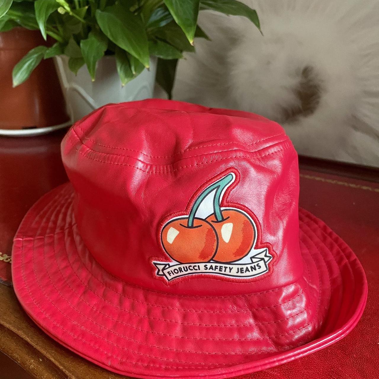 Fiorucci Cherry Vinyl Bucket Hat in Red Perfect