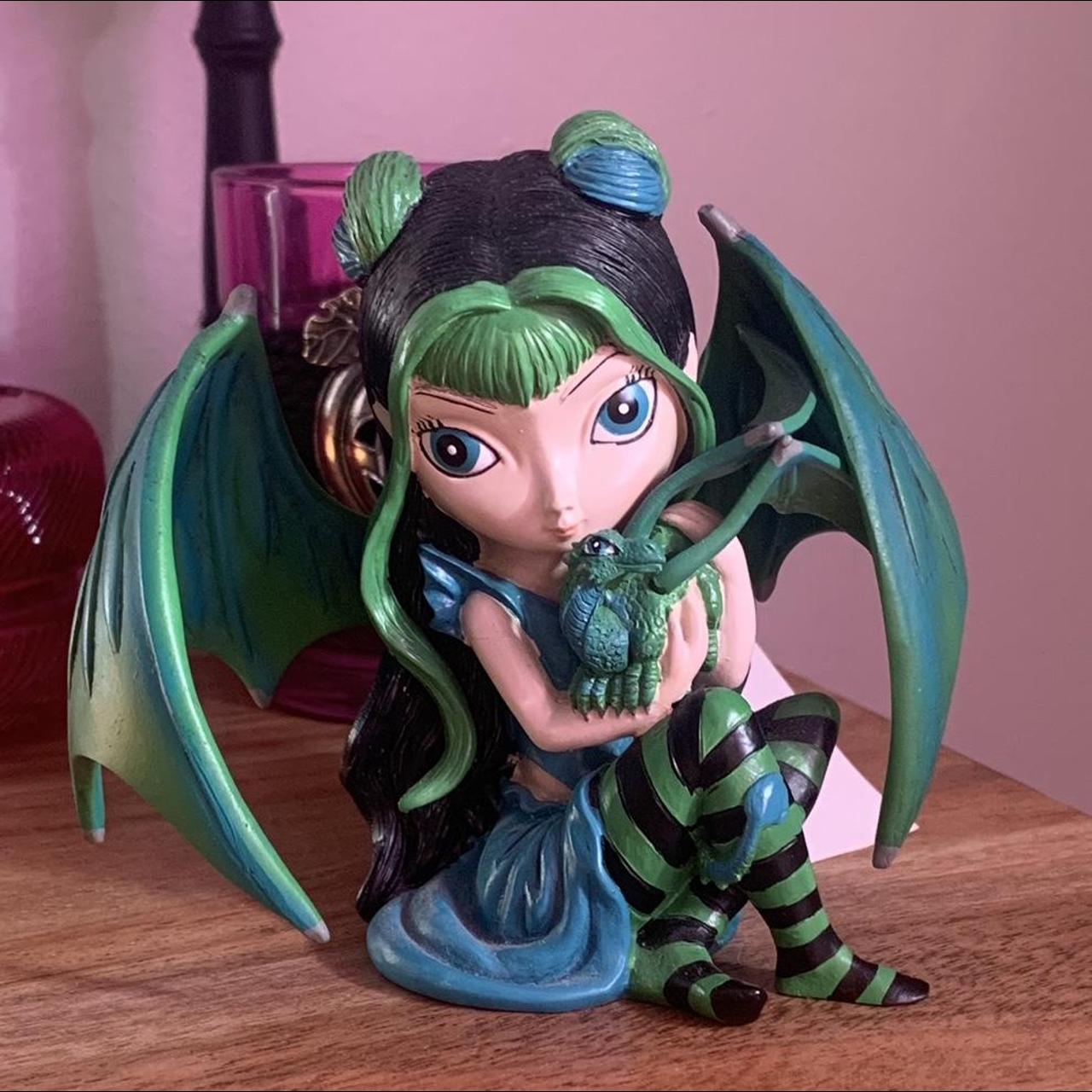 The Hamilton Collection Aqua Fairy Dragonling - Depop