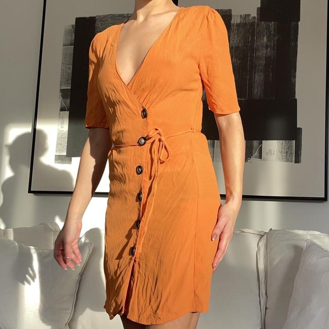 Glassons Burnt Orange Wrap Dress Size Uk Worn A Depop