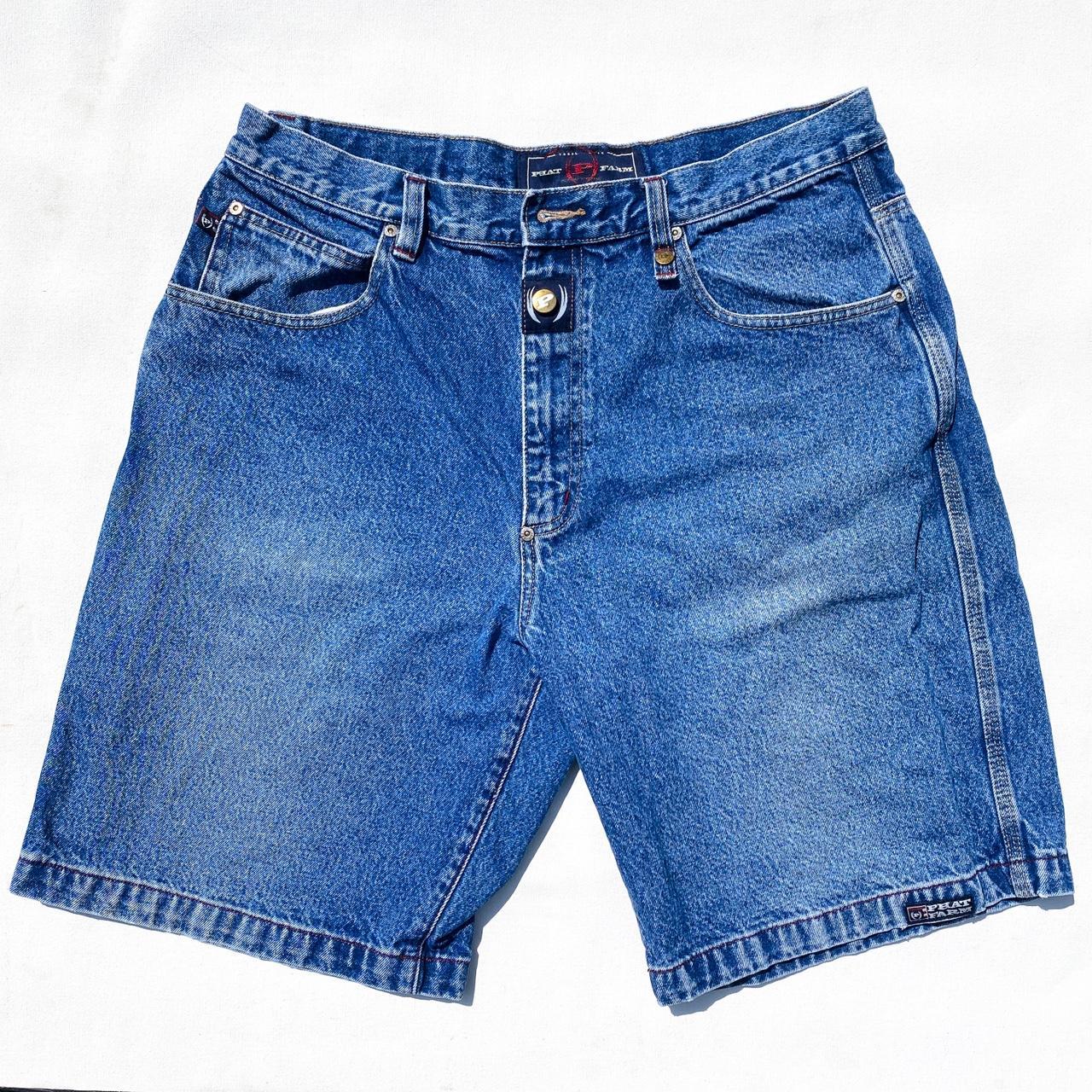 Vintage Phat Farm Denim Jean Shorts Jorts JNCO Baggy... - Depop