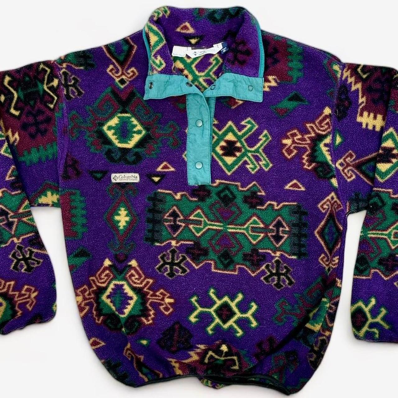 Vintage Columbia Sportswear Purple Aztec Depop - Main Image