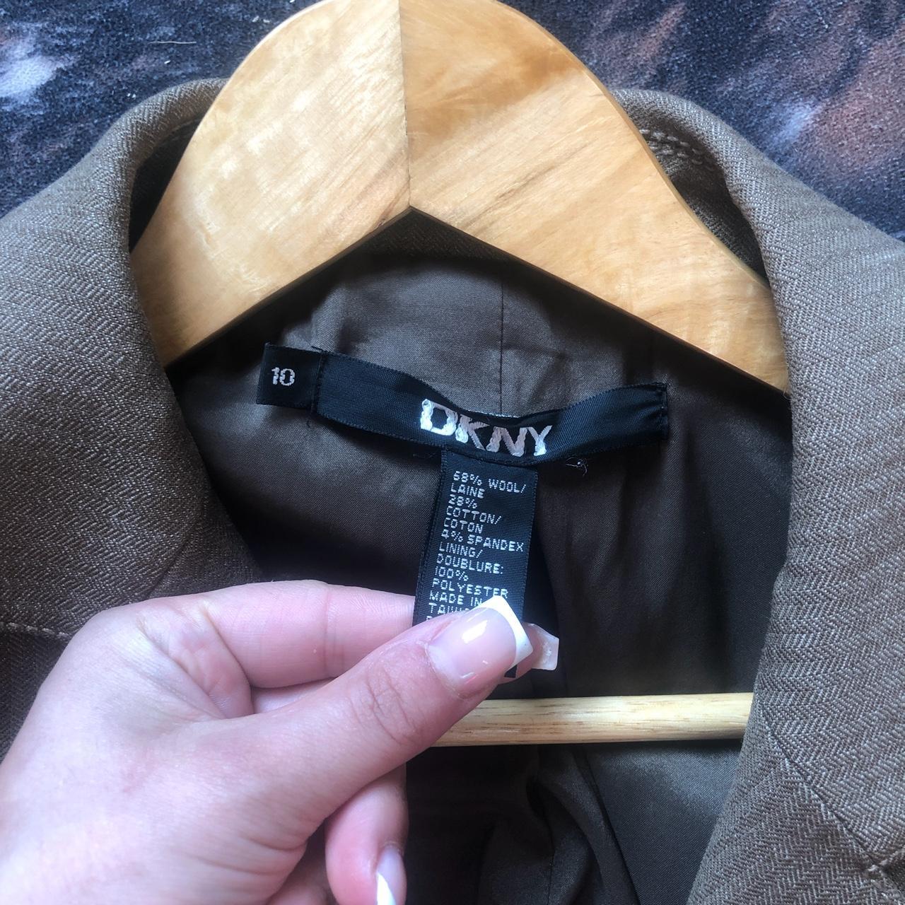 Long light brown beige Y2K vintage DKNY trench coat... - Depop
