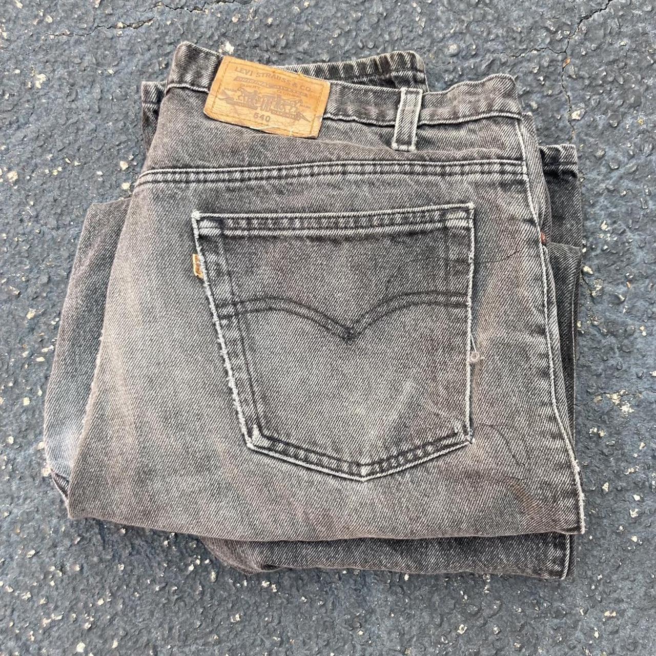 Baggy vintage 90s Levi’s 540 black jeans Men’s size... - Depop