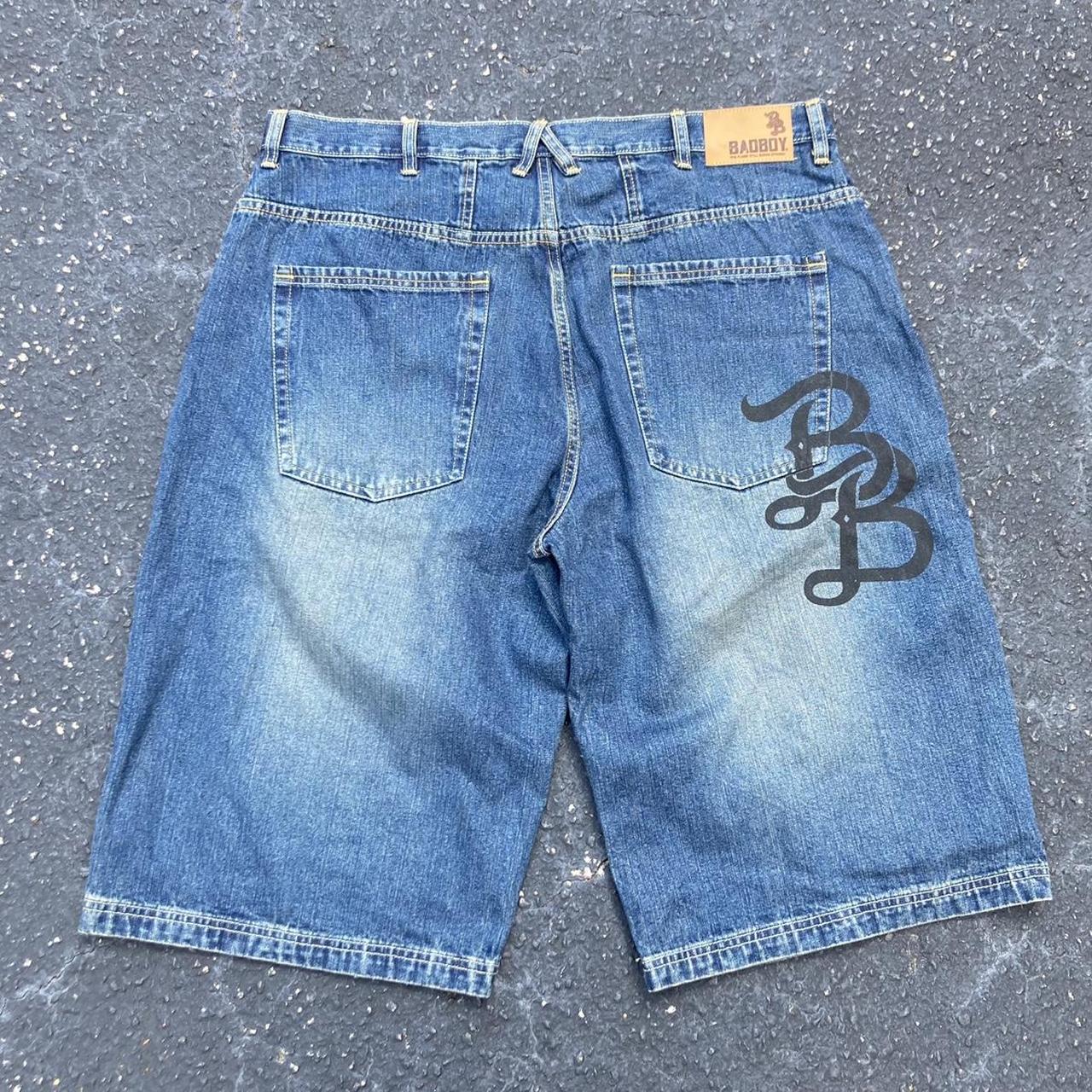 Vintage 2000s y2k “Bad Boy” baggy dark blue wash... - Depop