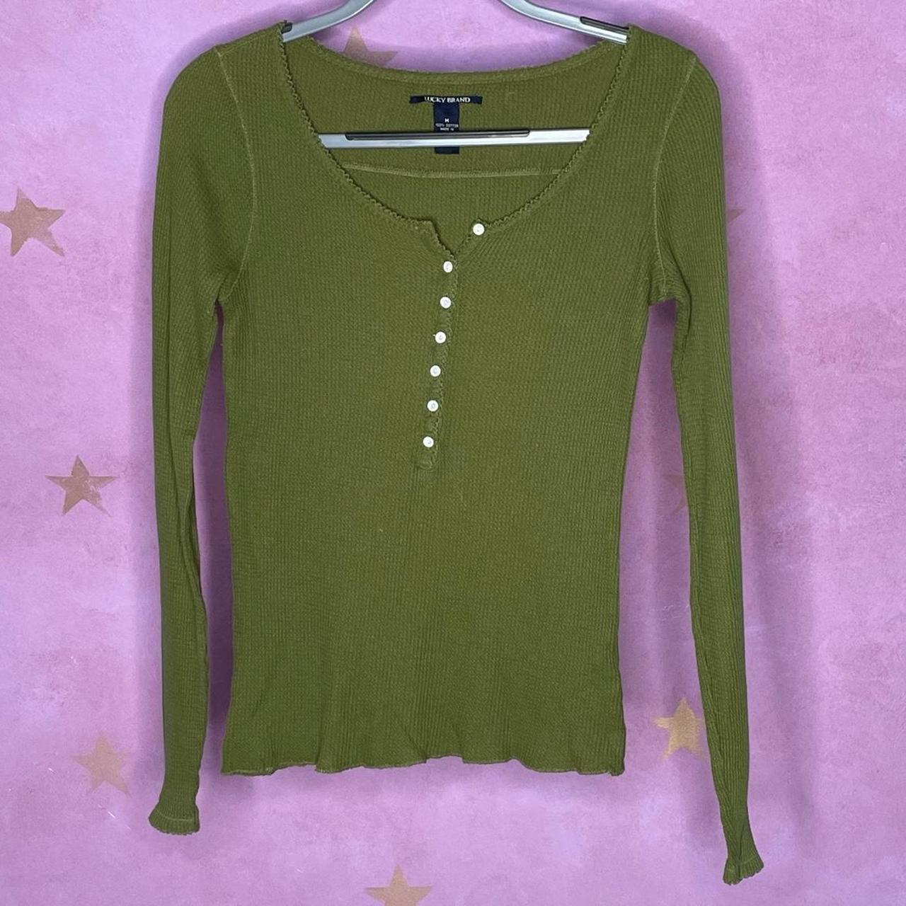 Lucky Brand Women's Green Shirt | Depop