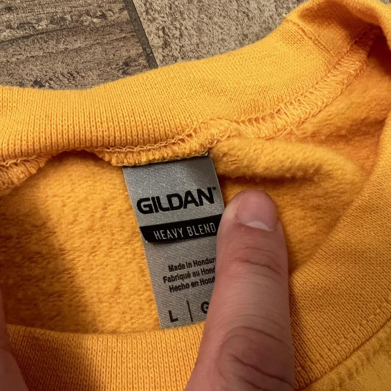 Gildan Men's Yellow Sweatshirt | Depop