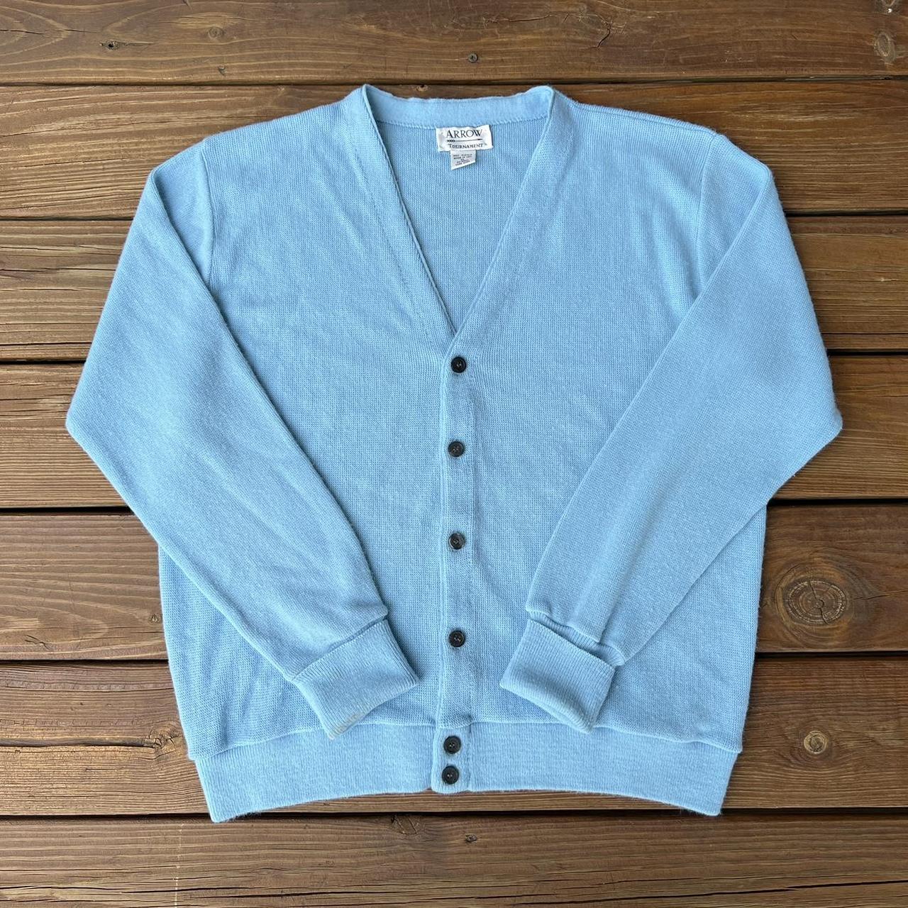 American Vintage Men's Blue Cardigan Depop