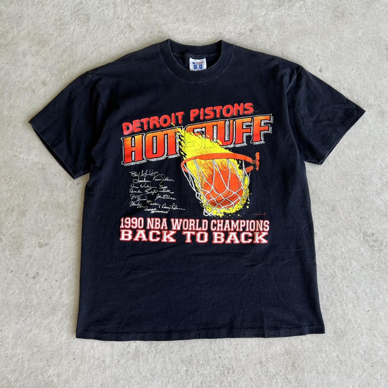 Gildan, Shirts, Vintage Nba Detroit Pistons World Champions Shirt Detroit  Pistons Shirt