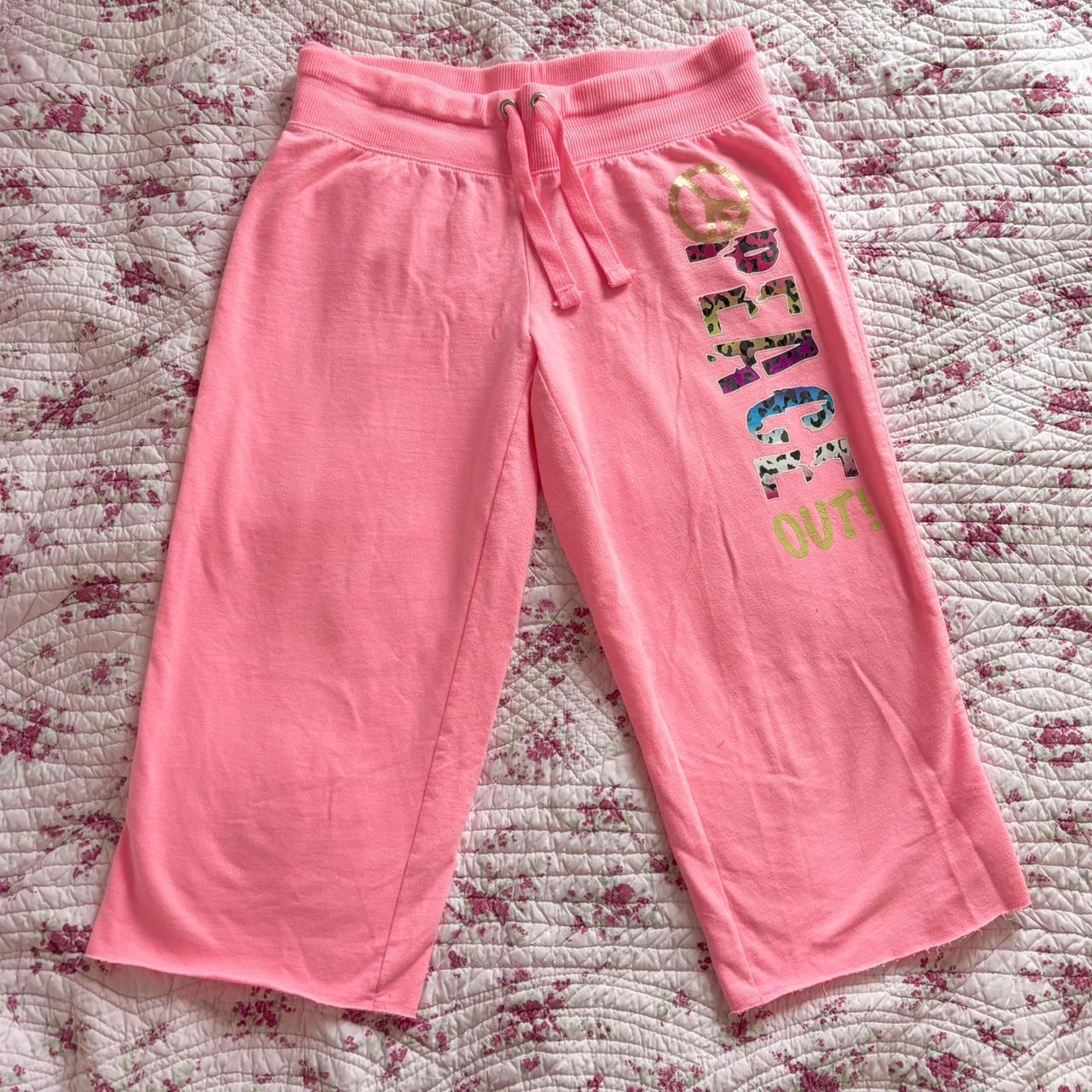 Capri track pants Iconic 2000s hot pink sweats | Depop